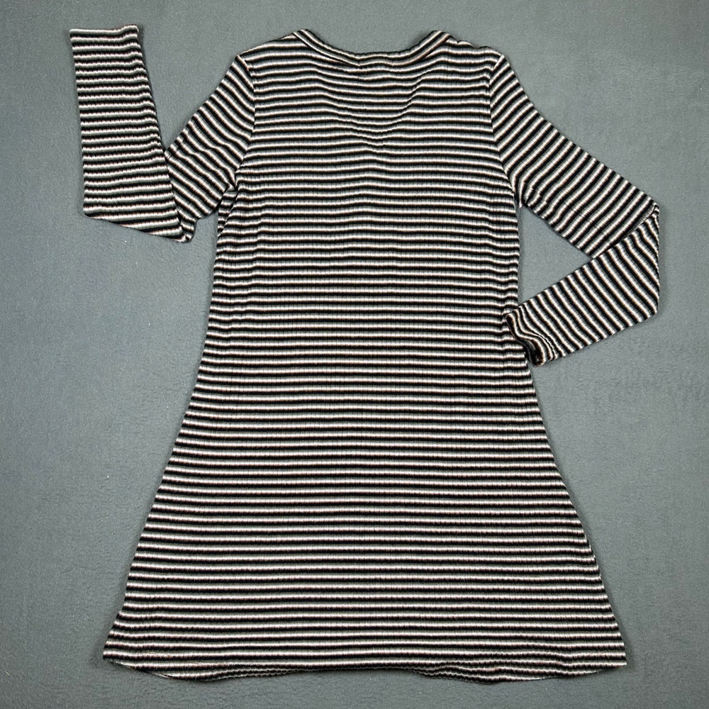 American Eagle Dress Women Large Multi Color Striped Henley Ribbed A-Line Knit - Picture 6 of 6
